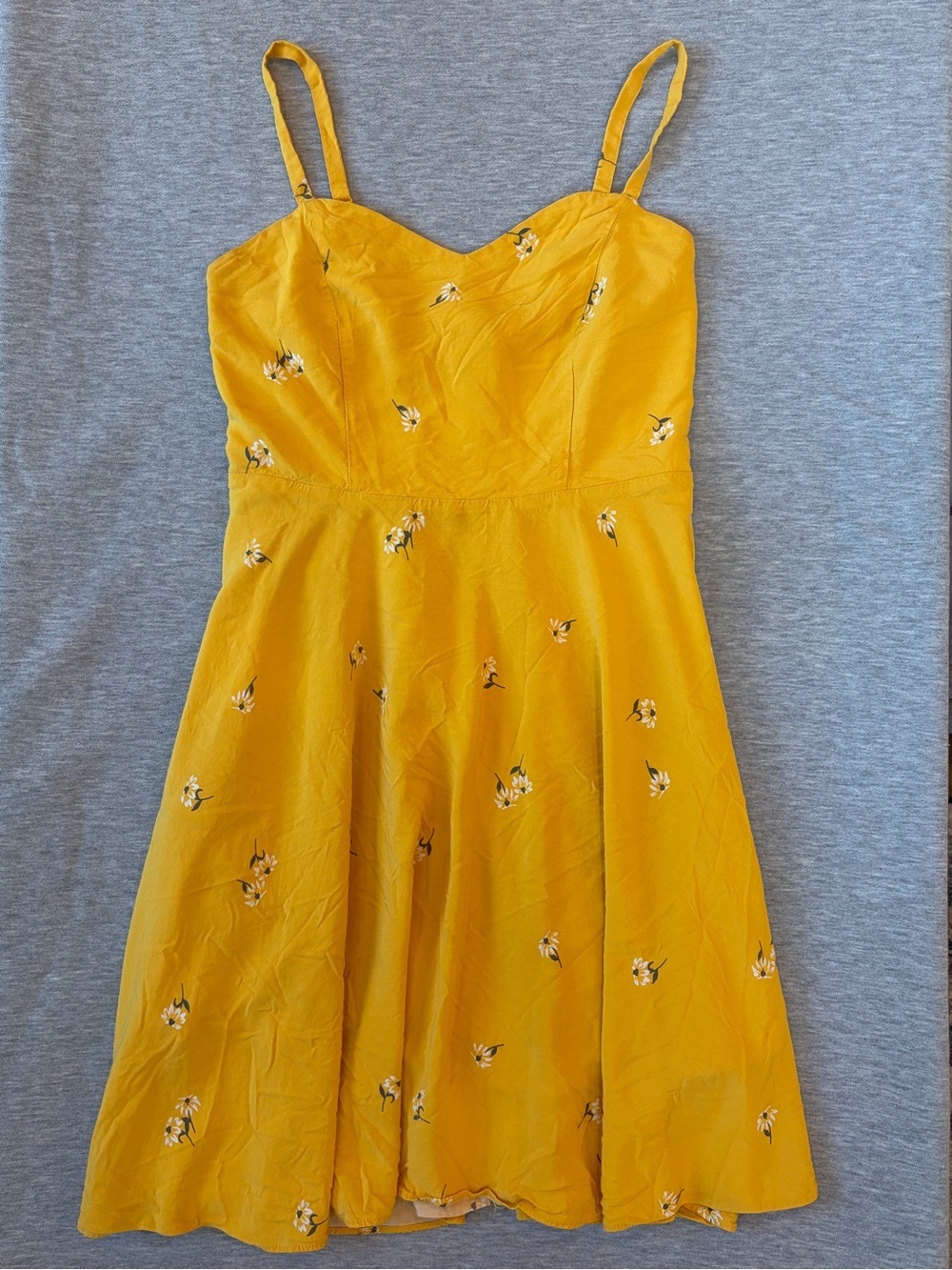 Old Navy Yellow Floral Cami Dress Smocked Waist Cottagecore M
